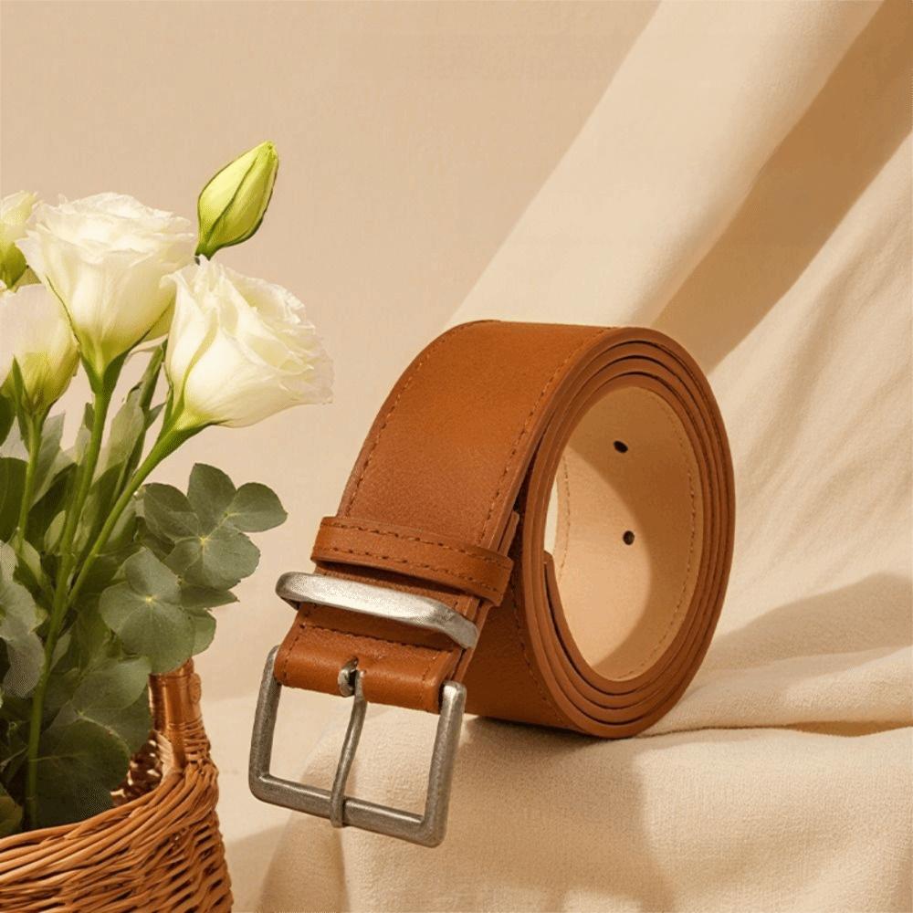 Casual Suede Leather Belt Pin Buckle Waistband Versatile Thin Waist Belt  For Women