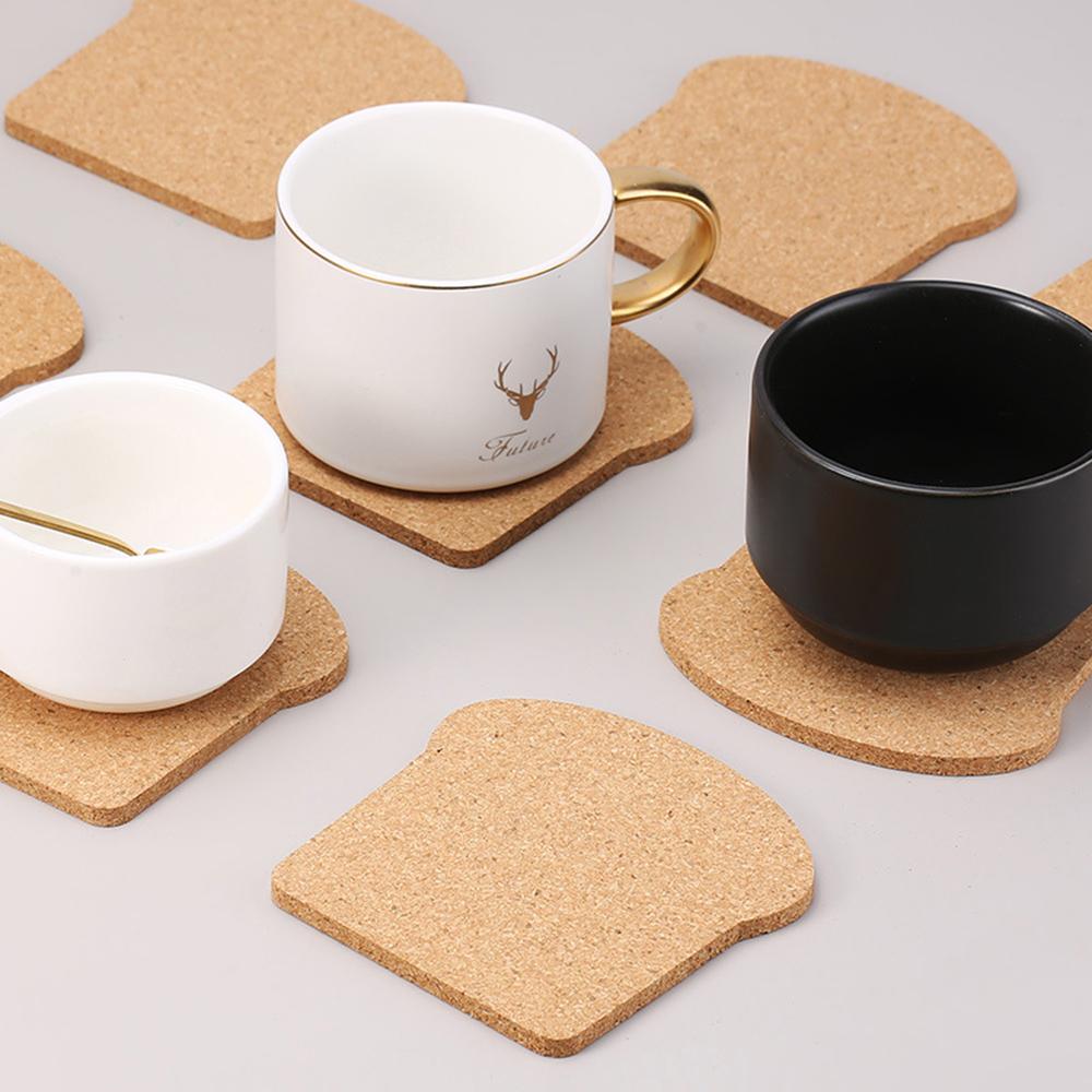 6 Pack Cork Trivet, Bread-shaped Insulation Pads Coasters Set Heat Resistant Hot Mat for Kitchen, Table, Countertops