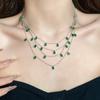 Light Luxury Water Drop Shining Choker Fashion Rhinestone Jewelry Crystal Tassel Necklace  Women