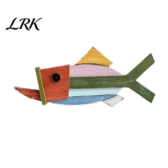 Handcrafted Wooden Fish Set Wall Decor, Mediterranean Style Art, Nautical Coastal Creative Gift for Sea Lovers Hanging Plaque, Ocean Themed