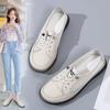 Modne skórzane białe buty wsuwane płaskie damskie oddychające mokasyny Laides Tenis wiosna lato damskie mokasyny Chaussures Femme