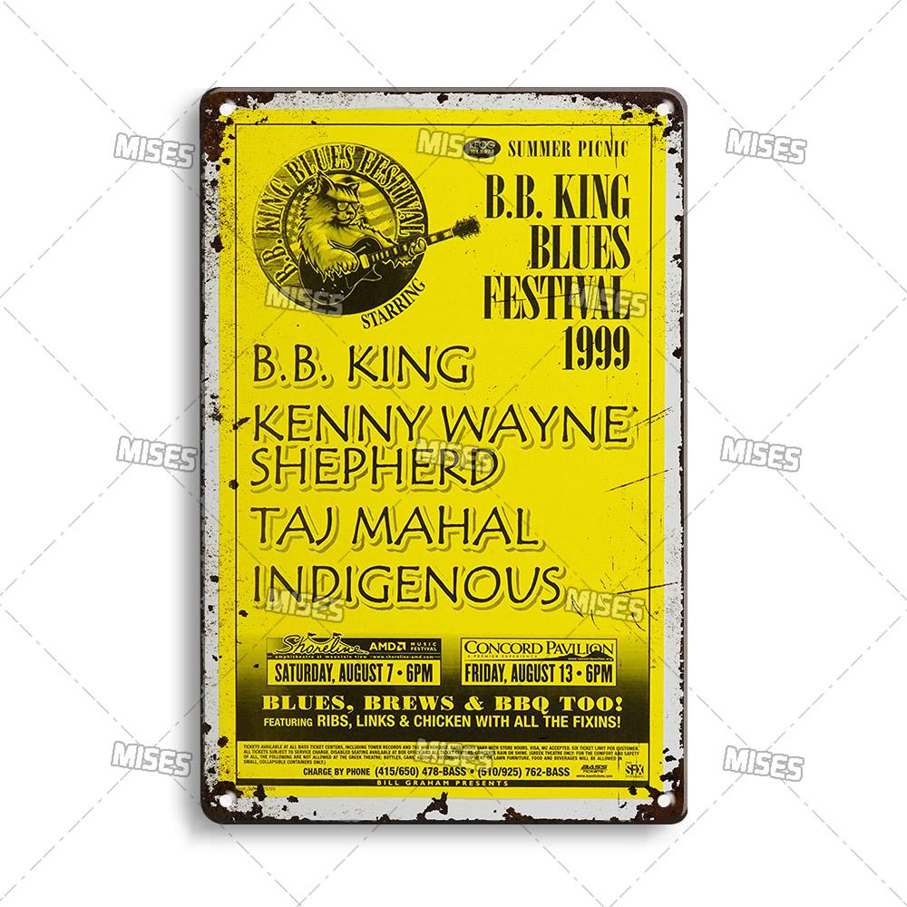 DORA Tin Sign MISES KING OF THE BLUES BB King Metal Poster Classic Metal Sign Wall Plate Home Garden Cafe Industrial Decor Old Metal Plaque