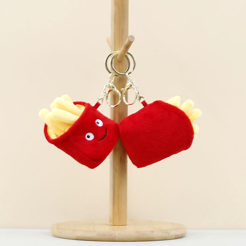 Adorable Cute French Fries Plush Keychain Toy Soft Stuffed Doll For Kids Gifts