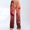 Damen Pyjamahose Nachtwäsche Lässige Hose mit Kordelzug und elastischer Taille Bequeme gerade lockere Yogahose