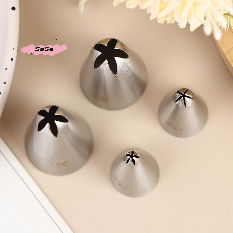 1/4 Stück Edelstahl Tortendekorations-Tüllen Blume Spritztülle für Cupcake Sahne Gebäck Süßwaren