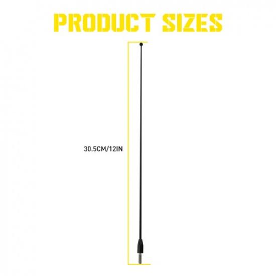 12" Antenna Stainless Power Mast Radio AM/FM Suitable For Car With 0.5Cm Screw S
