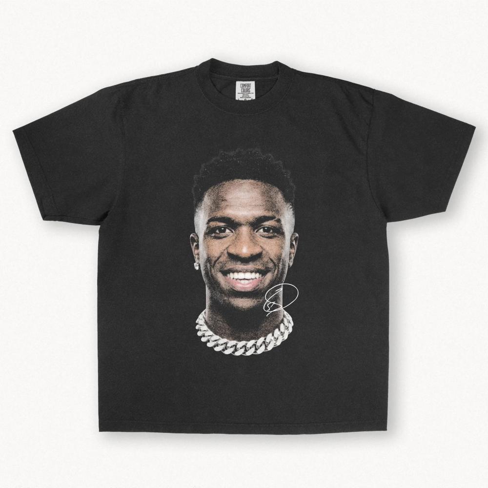 Vinicius Junior Graphic Tee – Football Autographed Streetwear Shirt – Premium Cotton Unisex T-shirt