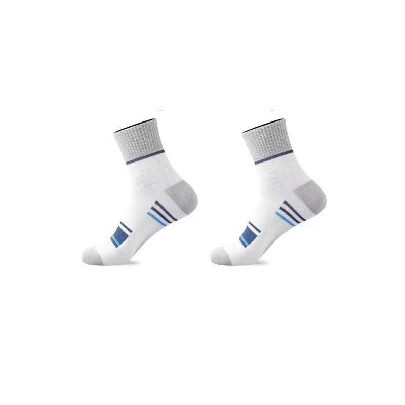 5/10 Pairs Men's Striped Mid-calf Sports Socks Breathable Socks Casual Socks
