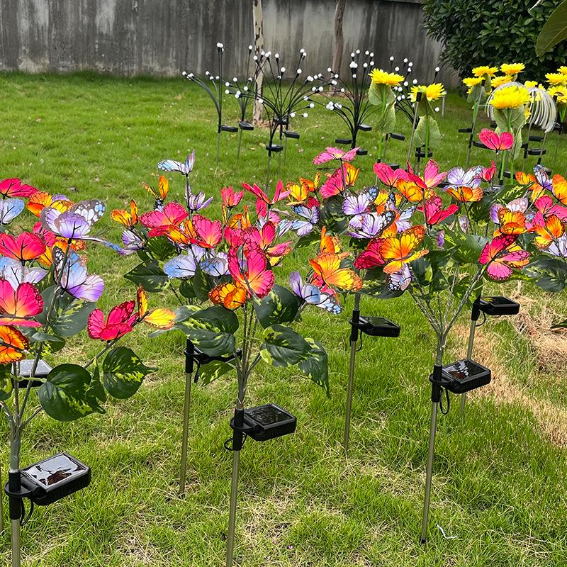 Waterproof LED Solar Butterfly Stake Lights for Outdoor Lawn and Courtyard