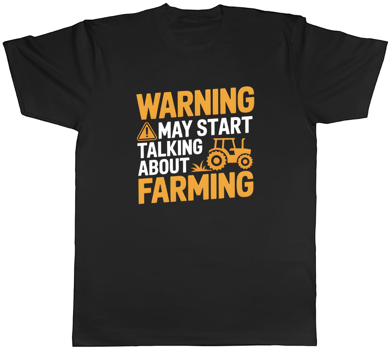 Warning May Start Talking about Farming Unisexs TShirt Tee Gift Top S