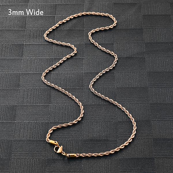 5 Colors Stainless Steel Twist Rope Chain Necklace for Women Men Black/Silver/Gold Color Plated Choker Metal Fashion Jewelry