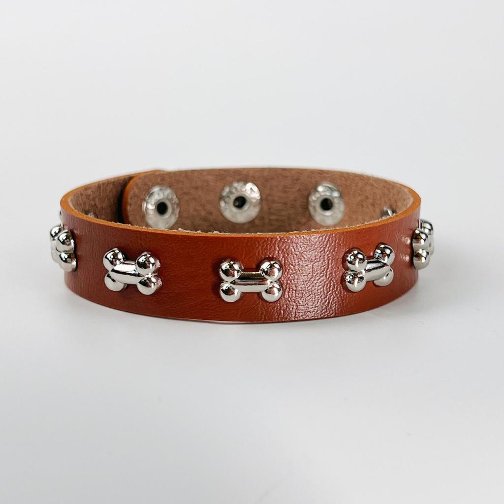 Punk Style American Street Leather Bracelet with Cute Niche Design