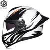 DOT Full Helmet Double Mirror Helmet Men's Four-season Universal Hard Hat Female Knight Locomotive Double Lens