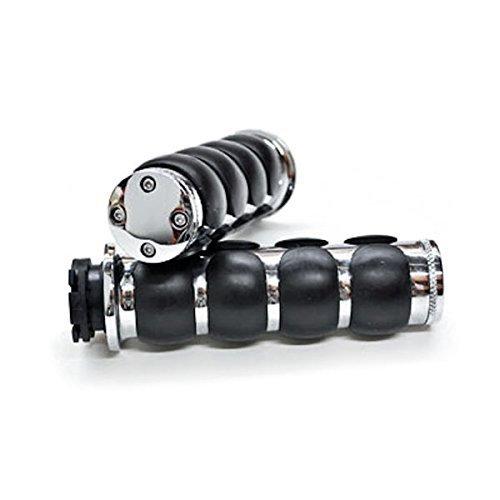 TASWK Motorcycle Chrome Rubber Handle Grip 1inch/25mm Handlebar Grip Fits 25mm