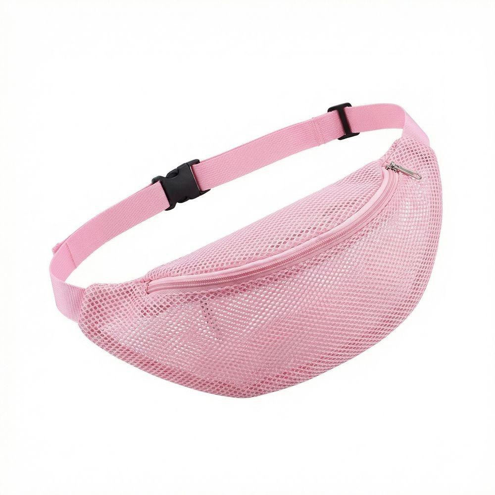 

Lightweight See Through Shoulder Bag Adjustable Strap Hollow Crossbody Fanny Purse Cycling рожевий