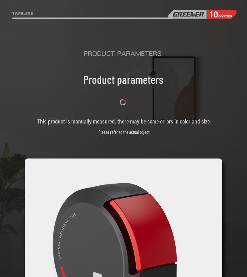 Bandă de măsurare de înaltă precizie rezistentă la uzură Green Forest - 3m/5m Mini, design anti-tăiere