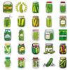 50-Piece Pickles Graffiti Stickers: Cartoon Food Decor for Water Bottles, Phones, Luggage, and Skateboards