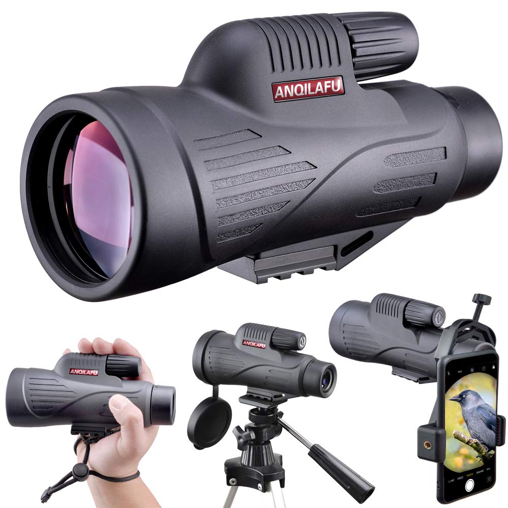 

Монокуляр ANQILAFU 12x50 HD з тримачем для смартфона чорний