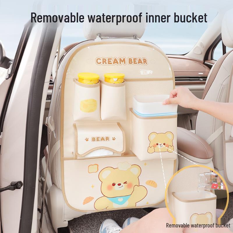 Cartoon Autositz Rückenlehnentasche: Multifunktionale Trittmatte & Aufbewahrungstasche