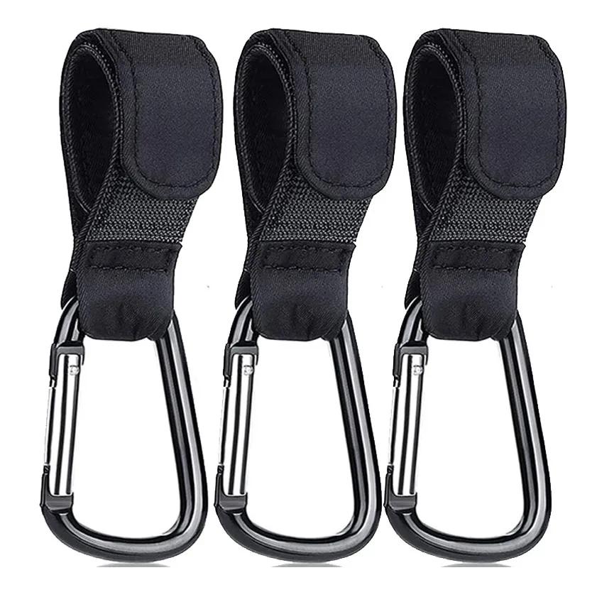 1-10pcs Stroller Hooks Buckles Clip Aluminum Alloy Carabiner Cart Organizer Diaper Bag Shopping Pram Hook Buckle Stroller Hanger