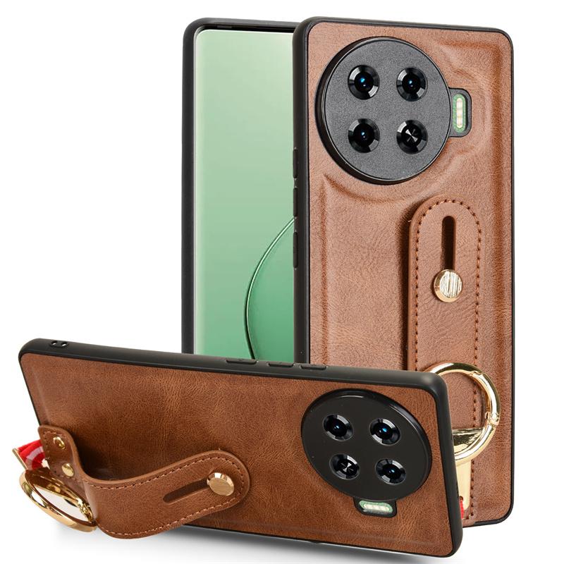 For Tecno Spark 20 Pro Plus Fashion Wrist Strap Phone Holder Case For Tecno Spark20 Pro+ Leather Style Case Drop-Resistant Cover