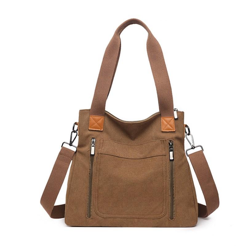 

Женская сумка большой емкости, повседневная холщовая сумка, простая и модная большая сумка 36x12x32cm коричневый