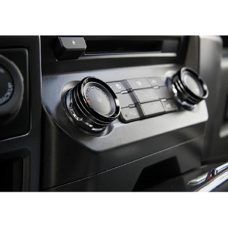 6X Black Air Conditioner Switch Trailer 4WD VOL Knob Trim for 16+ Ford F150 XLT