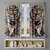 2 Panels Tiger Printed Curtains Ink Splash Animal Pattern Polyester Living Room Bedroom Window Drapes Home Decor