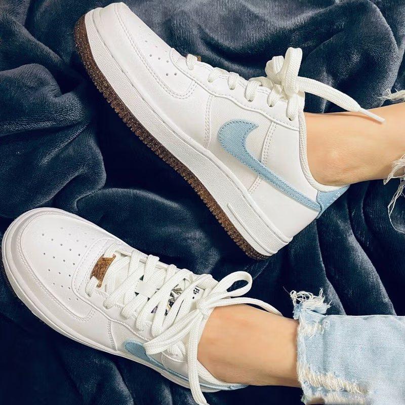 Nike Air Force 1 Low LV8 Indigo Canvas Cork White GS DA3093-100