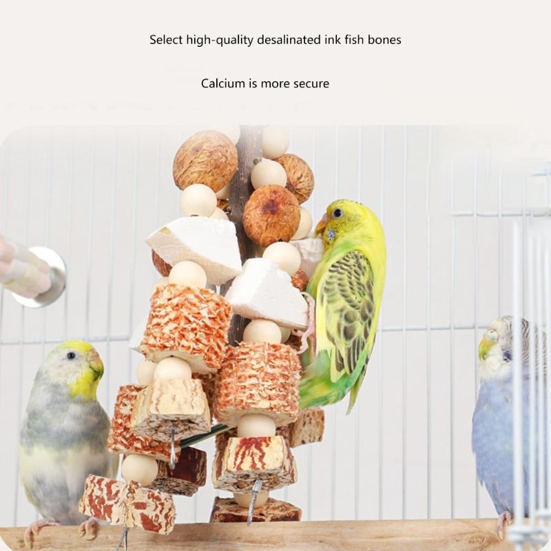 Pet Bird Chew Toy Natural Corncob Wood Beads for Cockatiel Conure Cockatoos Teeth Grinding Perfect for Cage Bird