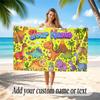 Dinosaur Theme Quick Dry Beach Towel Custom Name Text Print Large Sand Resistant Towel Beach Vacation