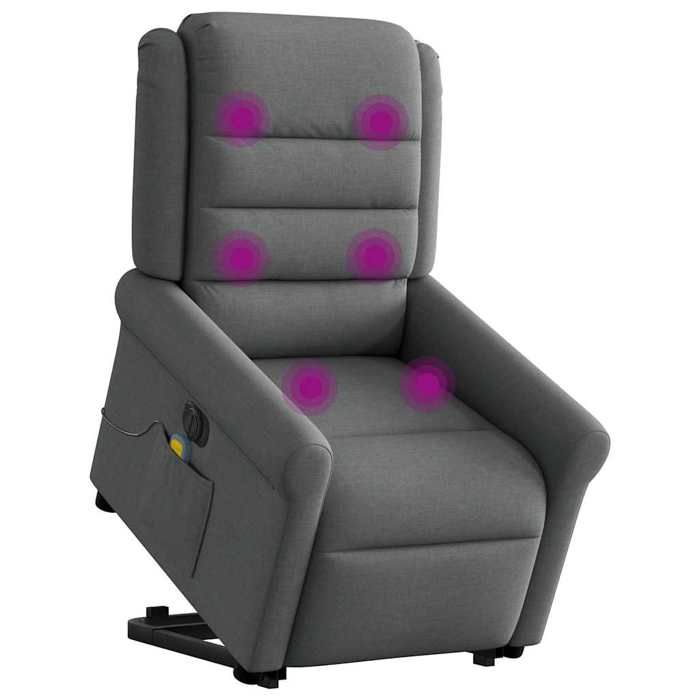 VidaXL Electric Massage Recliner Dark Grey Fabric 3303345