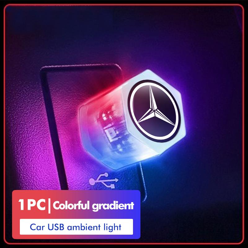 

2025 Горячий Автомобильный Мини USB Светодиодный Ambient Свет Декоративные Атмосферные Лампы Для Mercedes Benz W211 W124 W176 W177 C180 C200 C260 C300 GL