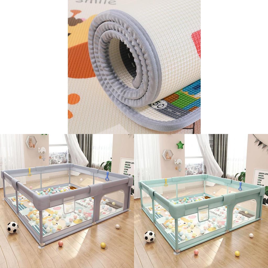 Recinto Gioco per Bambini Barriera da Interno con Palline Colorate e Borsa Portaoggetti per Bambini che Gattonano e Muovono i Primi Passi