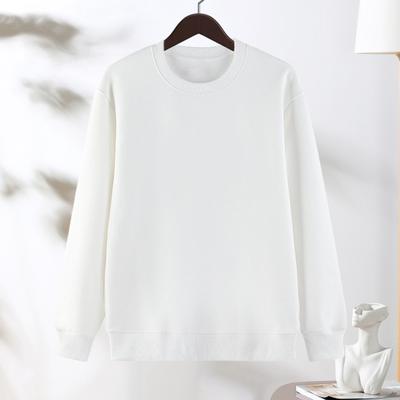 Unisex Fall Winter Sweatshirt Round Neck Long Sleeves Elastic Thread Cuff Pure Color Thermal Bottoming Top