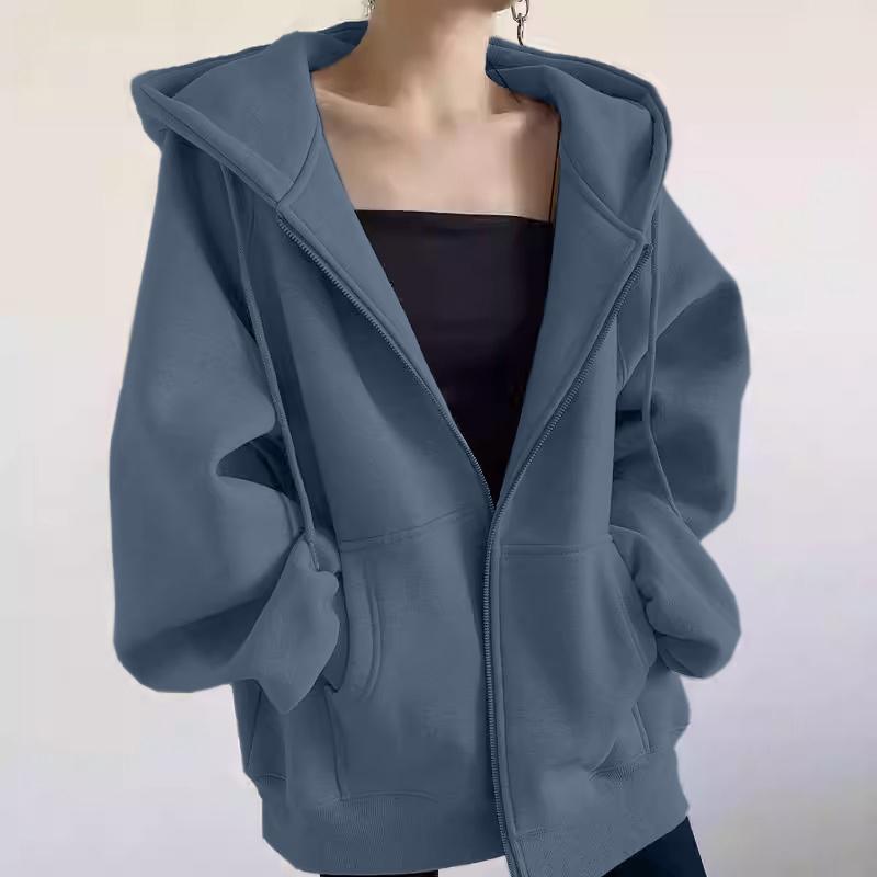 ZANZEA Damen Kapuzenpullover Lässig Langarm Herbst Kapuzen-Sweatshirts