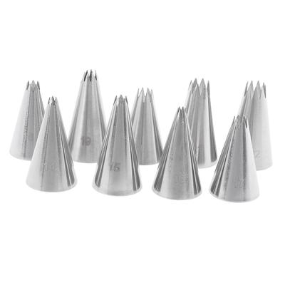 9 Pezzi Beccucci a Stella Aperta per Crema Set Decorazione Torte Metallo Punte per Sac à Poche