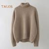 Women Winter Sweater High Collar Long Sleeve Soft Warm Knitting Tops Solid Color Loose Fit Pullover Tops