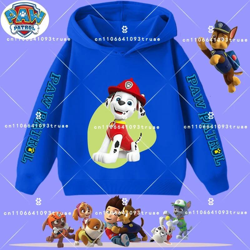 boys' sport shirt, spring-autumn long-sleeved pullover, casual top children's hooded sweatshirt with PAW Patrol cartoon print