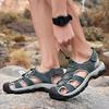 Fashion Outdoor Male Beach Shoes Anti-collision Toe Man Sandals 2025 New Roma Flats Vintage Style Men Summer Shoes Leather Men's Sandals