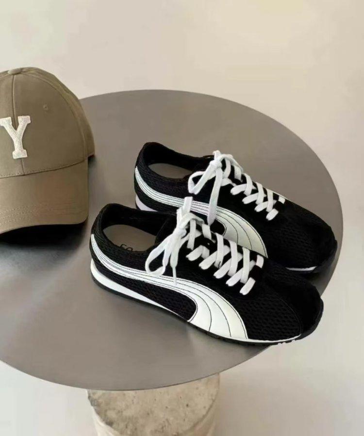 Red Dexun Single Shoes Women's 2025 New Retro Versatile Forrest Gump German Training Shoes Women's Summer Mesh Breathable Flat-bottom Sports