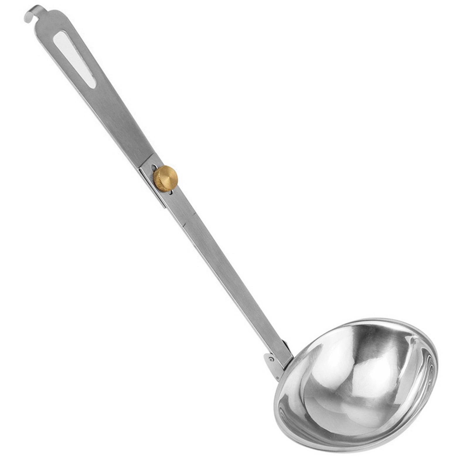 Foldable Soup Spoon Portable Stainless Steel Camping Soup Spoon for Outdoor Cooking Traveling