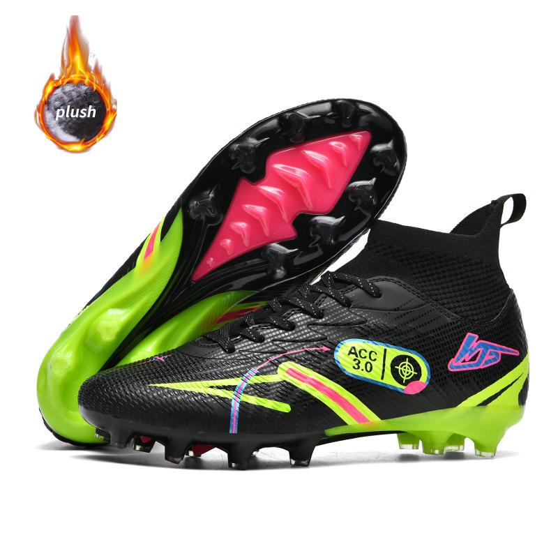 Winter velvet and cotton football shoes long nails broken nails children and adolescents men's shoes competition training shoes women's sports shoes