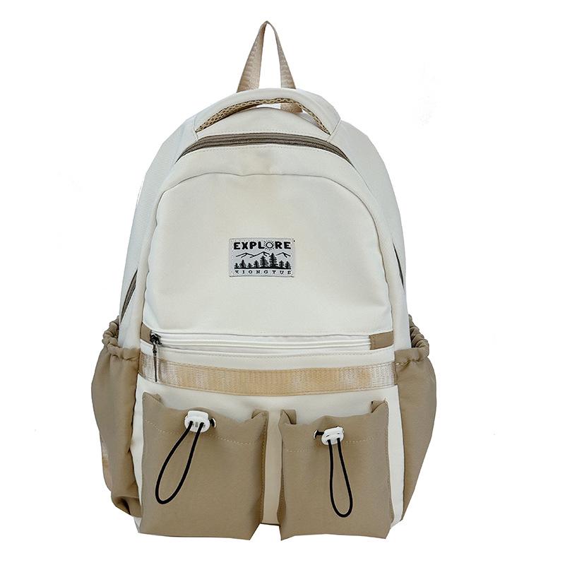 Large Capacity Backpack for Primary and Junior High Students - Durable Color Block Design for Outings, Third and Fourth Grade