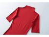 Pure Desire High Neck Slim Fit Mid-Sleeve Dress for Women – Waist-Cinched Hip-Hugging Skirt