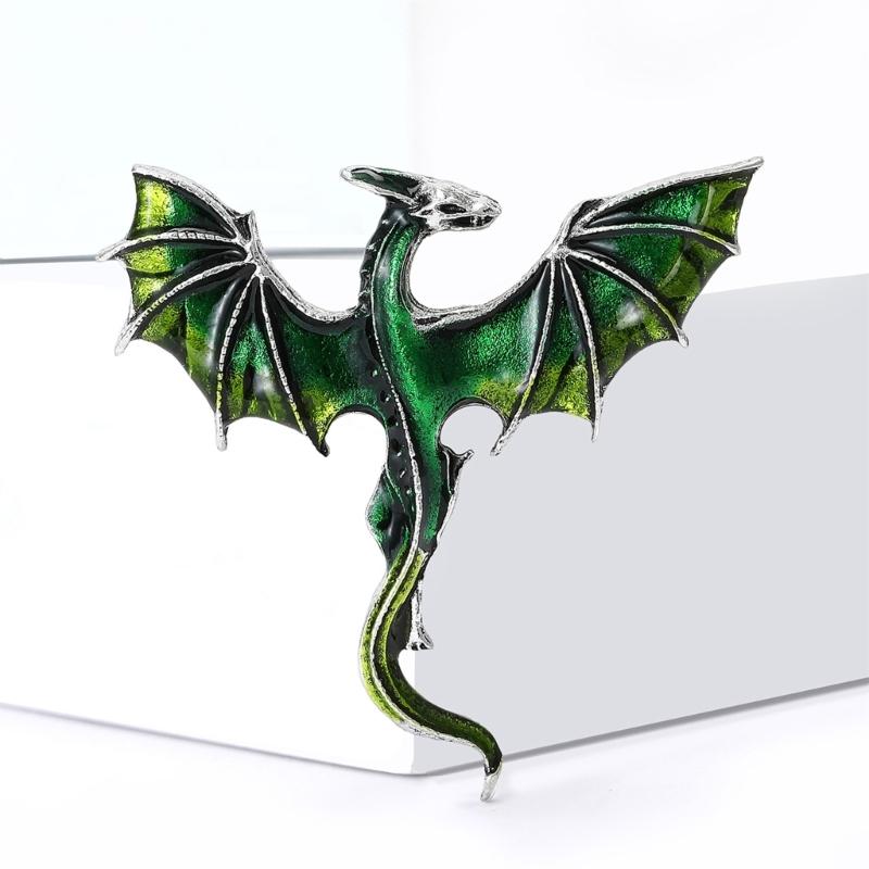 Cartoon Western Dragon Alloy Safety Badge Pin Daily Fashion Unisex Brooch Decorative Scarf Clip Bag Charm