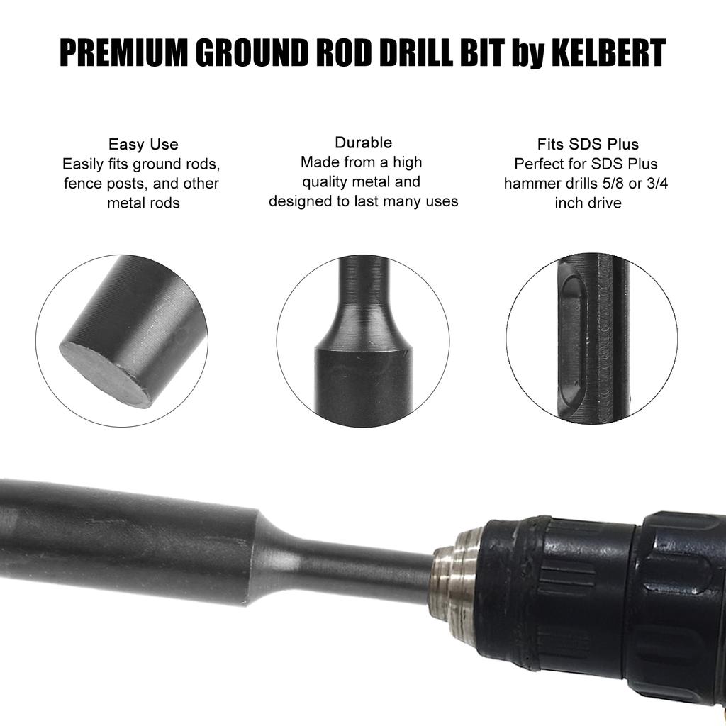 SDS Plus Ground Rod Driver 15mm Ground Rods Durable Hardened Steel Ground Rod Driver Power Tools Accessories
