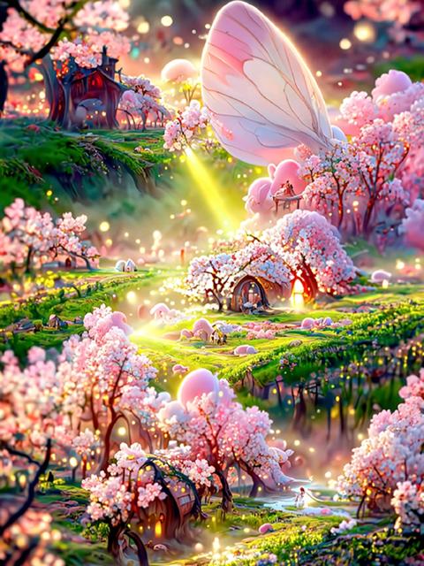 Full Drills Diamond Painting Dream Pink Garden Landscape Cross stitch Diamond Embroidery DIY Artist Living Wall Decoration