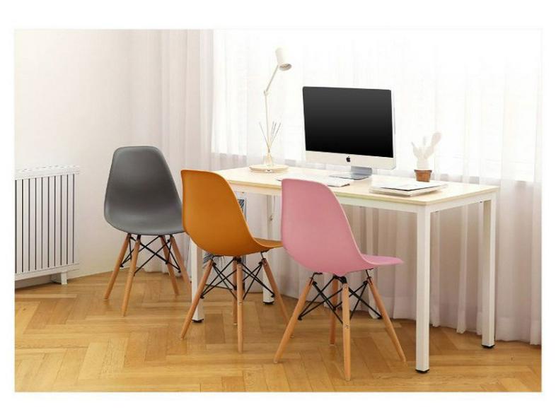 Nordic Modern Dining & Office Chair with Plastic Backrest - Simplistic Design for Home and Work.