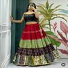 Vibrant Multi-Tiered Lehenga Set with Embellished Top & Dupatta